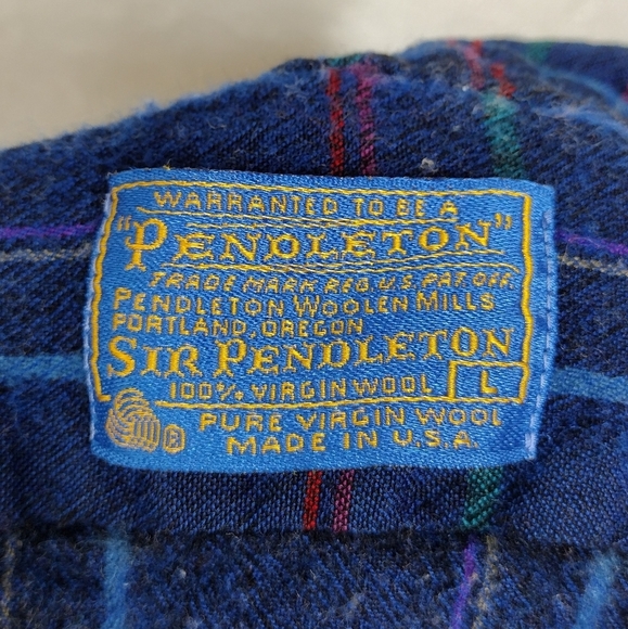 Pendleton 100% Virgin Wool Flannel Plaid Button Down Shirt Size Large - Picture 10 of 12
